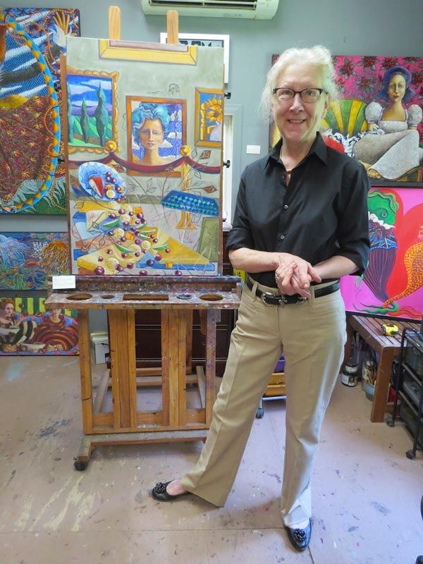 Judith Thompson in her studio