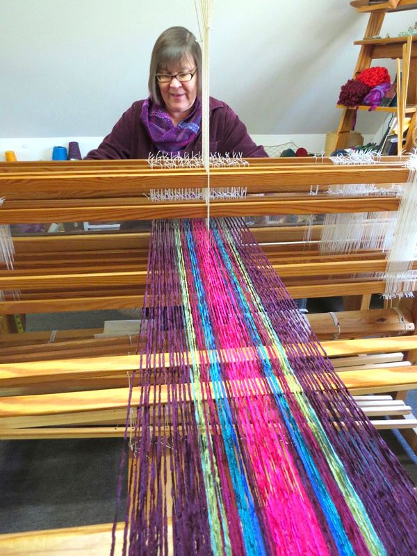 Jan Russell at her loom