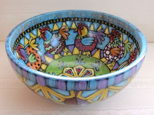 Painted bowl side Sarah Angle