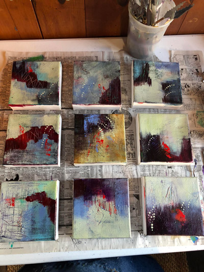 abstract small paintings finished