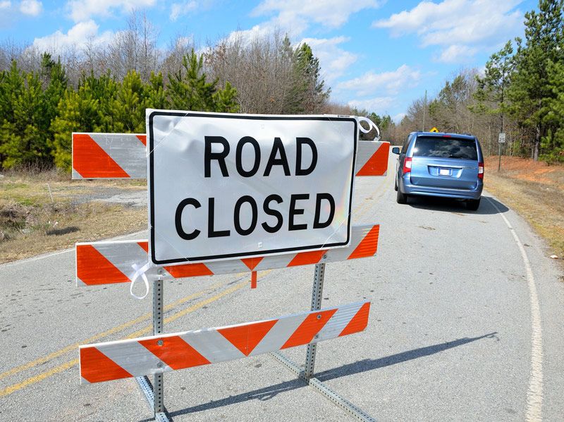 road closed sign