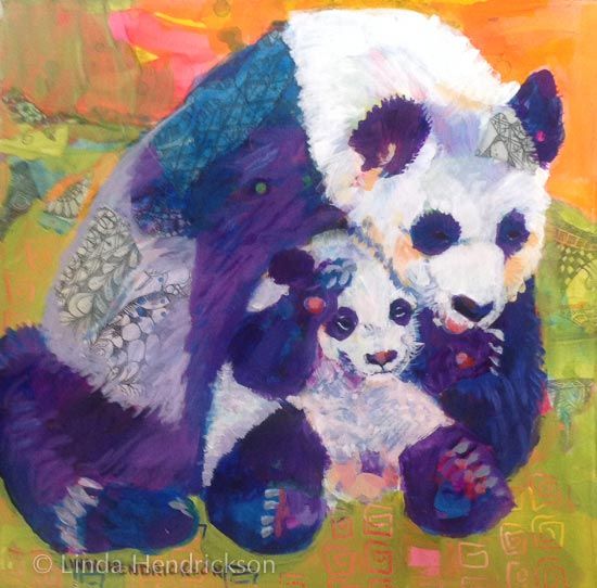 Panda painting by Linda Hendrickson