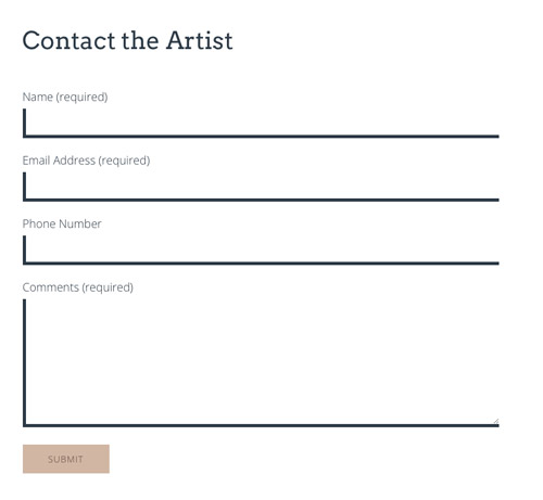 Artist contact page