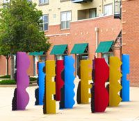 Denver sculpture in shopping area